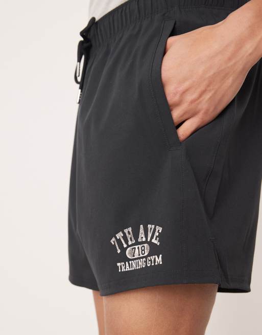 Abercrombie & Fitch – YPB Work Gym – Svarta shorts med tryck, 5 av 5