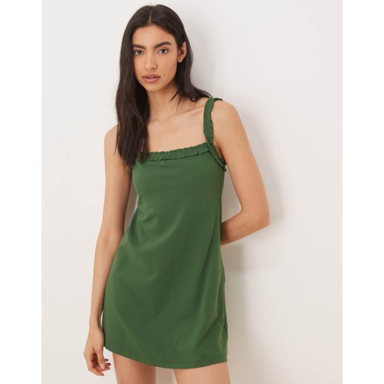 Abercrombie & Fitch YPB workout dress with built in shorts in khaki | ASOS