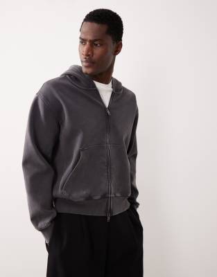 Abercrombie & Fitch Abercrombie & Fitch YPB zip through hoodie in washed grey