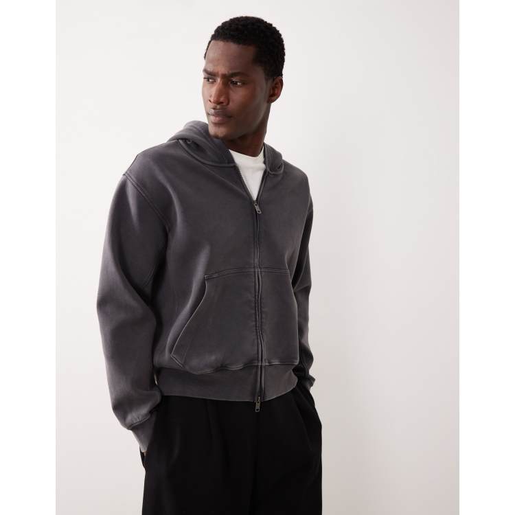 Abercrombie & Fitch YPB zip up hoodie in washed gray | ASOS