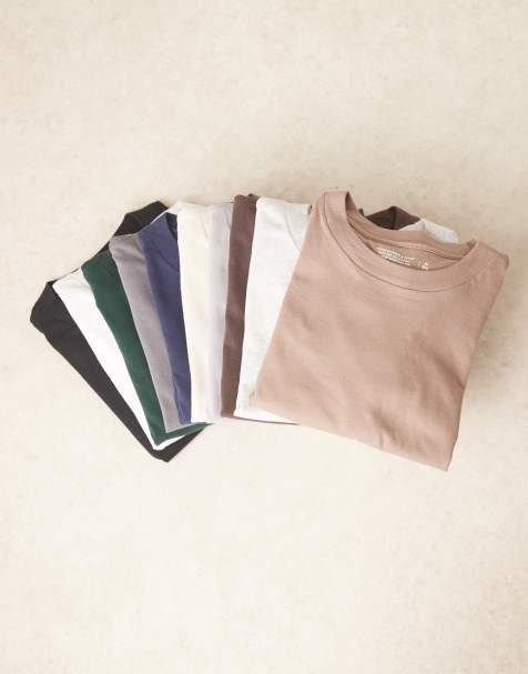 Abercrombie & Fitch – Zestaw 10 T-shirtów w różnych kolorach w neutralnych kolorach - view 1