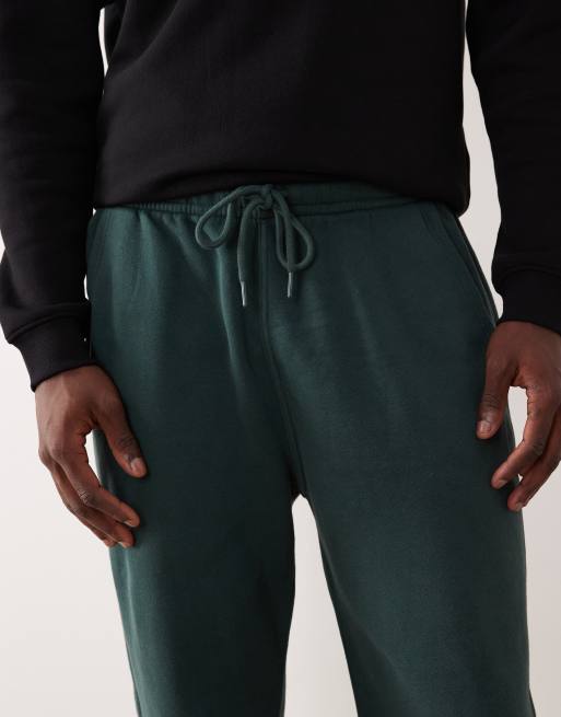 Abercrombie & Fitch – Zielone joggersy baggy basic bez ściągaczy, 4 z 5