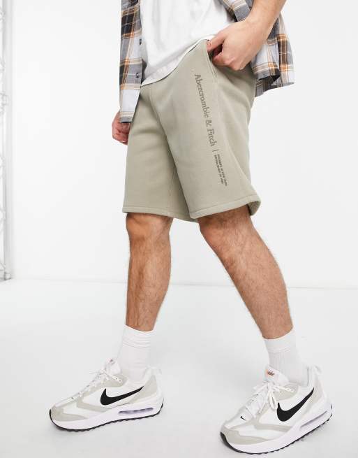 Abercrombie & Fitch – Zielone szorty dresowe z logo z boku