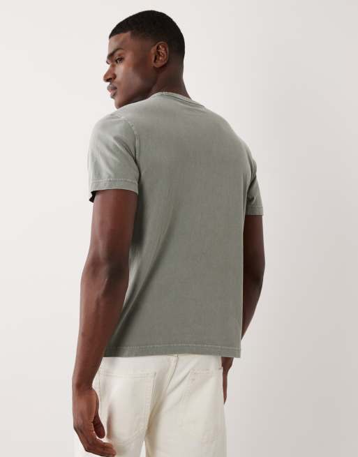 Abercrombie & Fitch – Zielony sprany T-shirt basic, 4 z 5