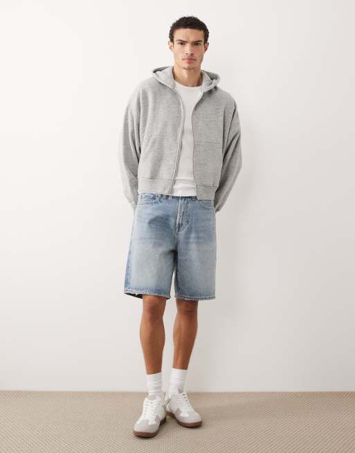 Abercrombie & Fitch zip through hoodie in gray, 2 of 5