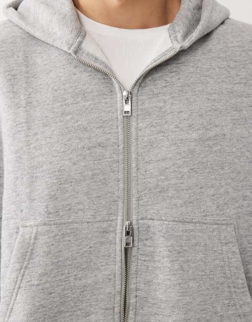 Abercrombie & Fitch zip through hoodie in gray, 3 of 5