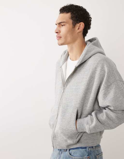 Abercrombie & Fitch zip through hoodie in gray, 4 of 5