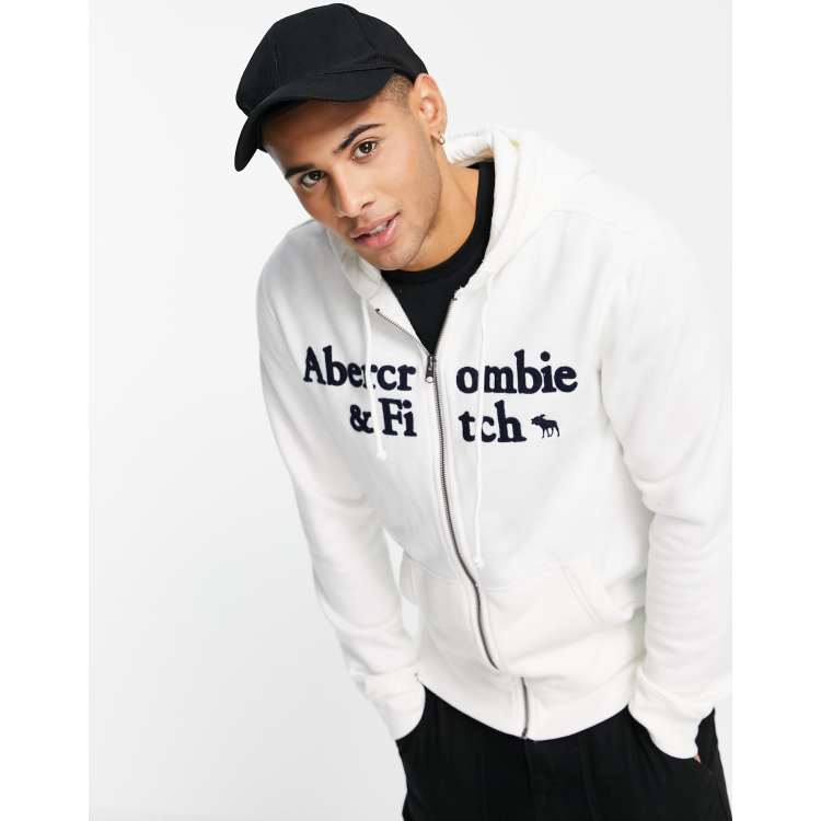 Abercrombie white hoodie hotsell