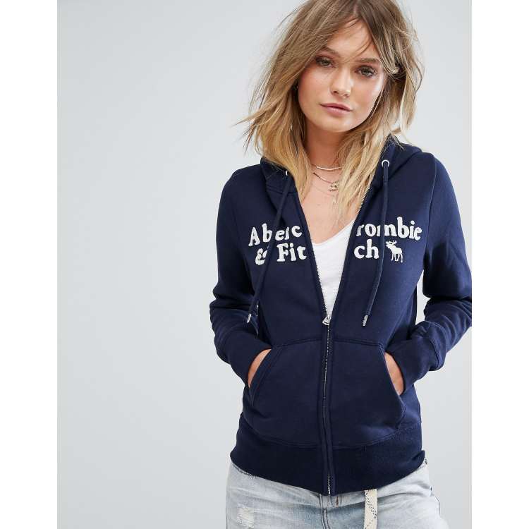 Abercrombie Fitch Zip Through Logo Hoody