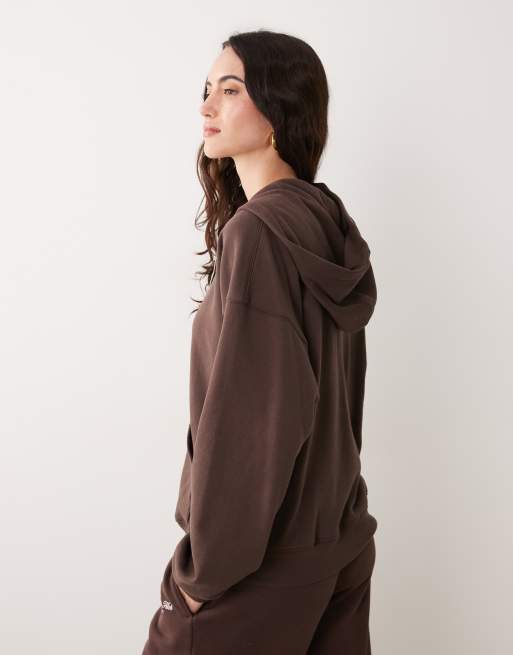 Abercrombie & Fitch zip up logo hoodie in brown - part of a set | ASOS