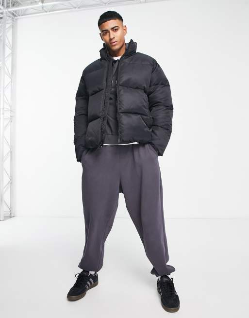 Abercrombie & Fitch - Zwaargewicht gewatteerd jack in zwart, 4 van 4