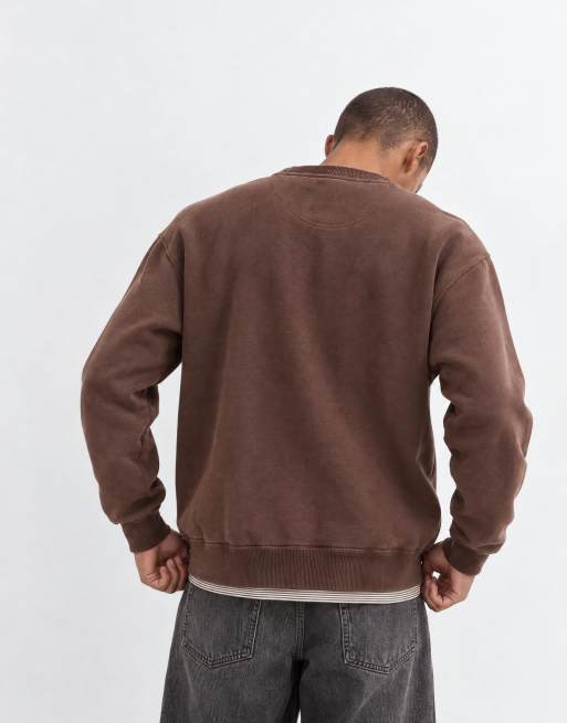 Abercrombie & Fitch zware sweatshirt met print in bruin, 10 van 10