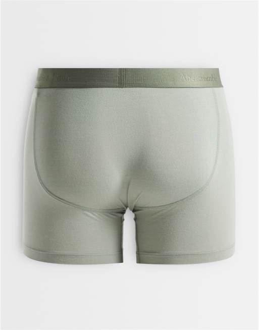 Abercrombie - Pack de 3 calzoncillos de colores verdes neutros , 2 de 3