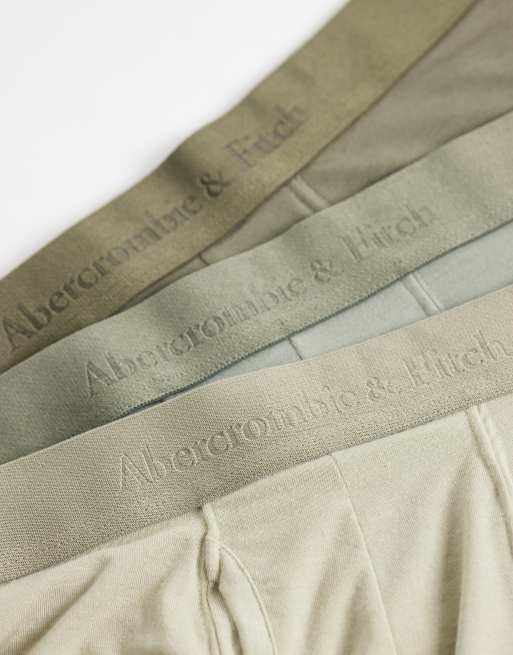Abercrombie - Pack de 3 calzoncillos de colores verdes neutros , 3 de 3
