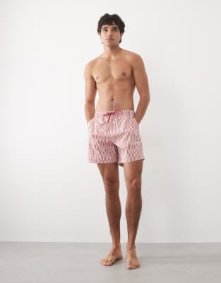Abercrombie & Fitch Abercrombie Pull On Swim Shorts In Red