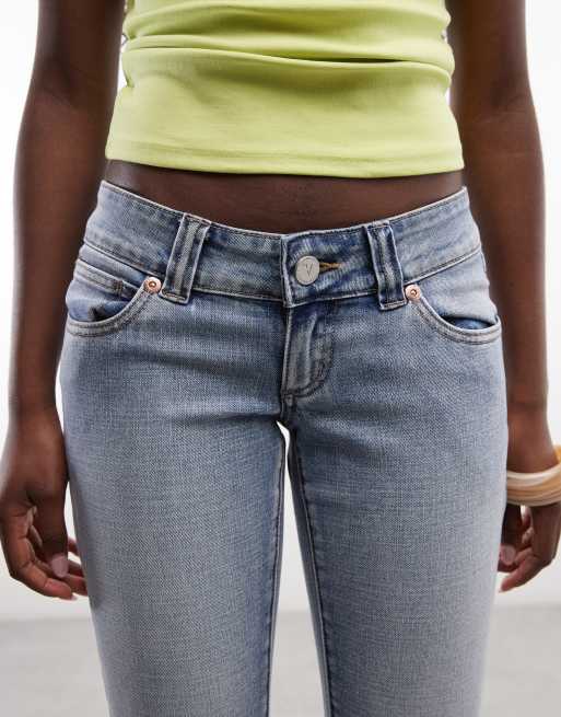 Abrand - 00 - Flared jeans met lage taille in lichtblauw, 4 van 5