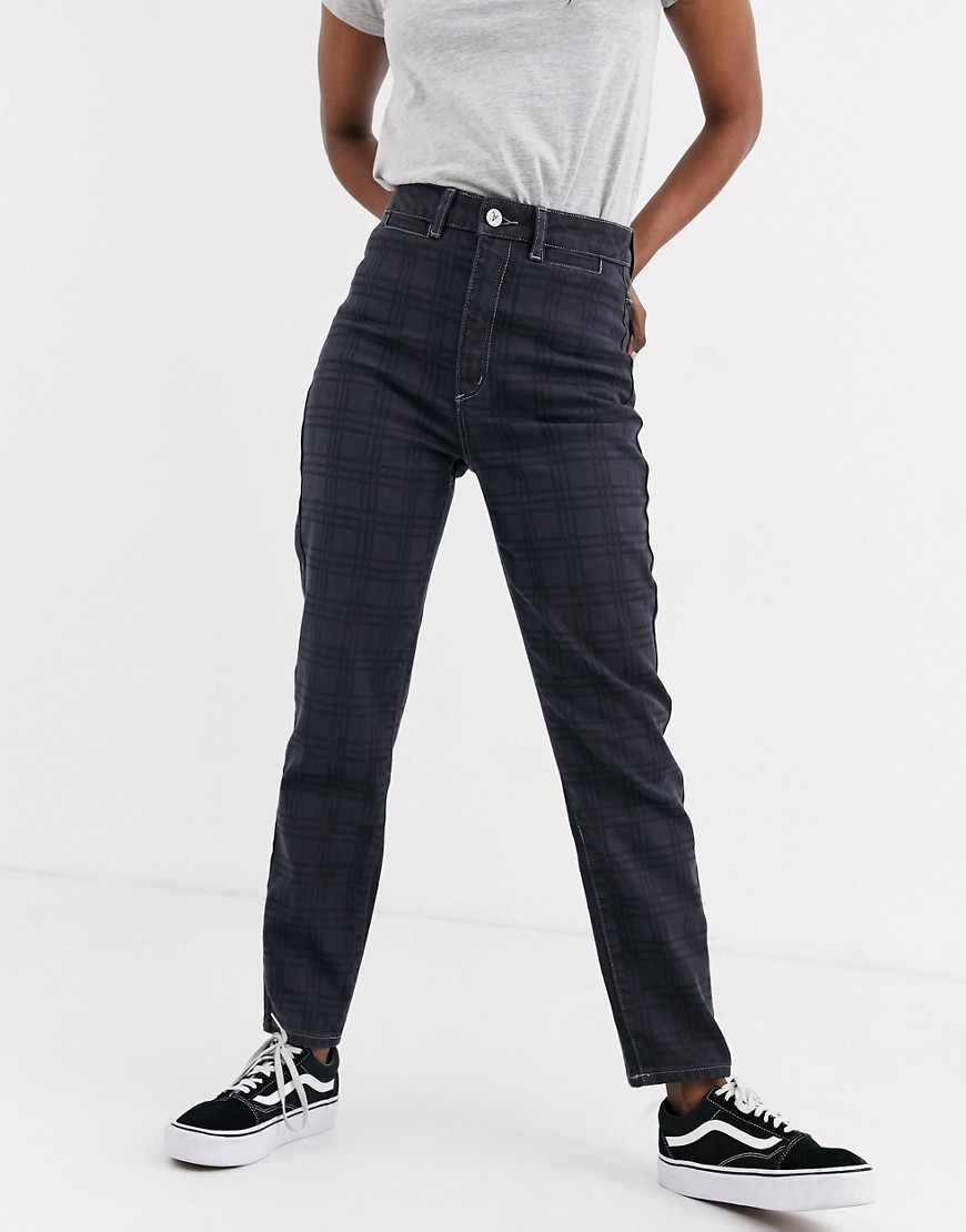 Abrand '94 high slim jeans in check-Black