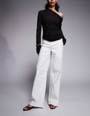 Abrand - 94 - Jeans in Weiß mit geradem Schnitt und hohem Bund