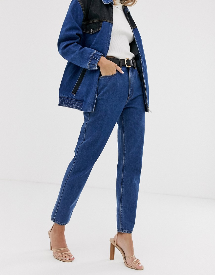 Abrand - '94 - Smalle western jeans met inzetstukken en hoge taille, combi-set-Blauw