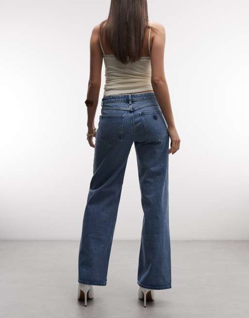 Abrand 99 low baggy selena jeans with lace detailing in dark wash, 3 of 5