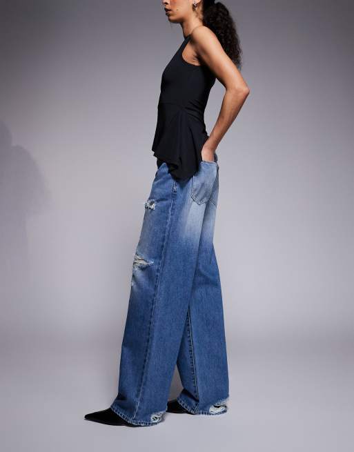 Abrand – 99 – Niebieskie jeansy baggy z przetarciami, 2 z 5
