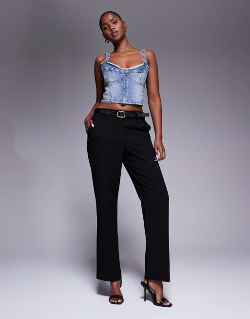 Abrand - Corset en jean - Bleu moyen délavé, 2 de 4