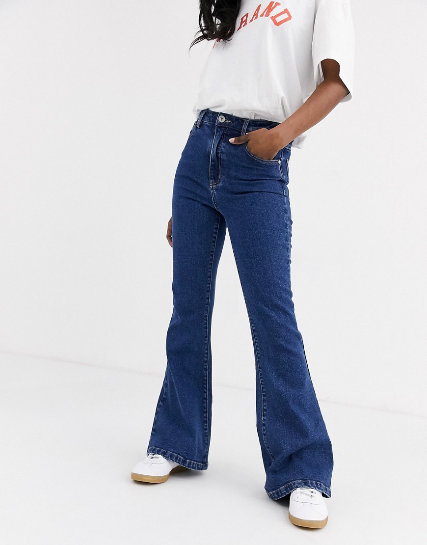 Abrand Double Oh – Utsvängda jeans-Blå