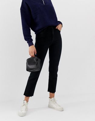 Abrand - Jaren 94 mom jeans met hoge taille-Zwart