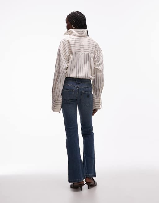 Abrand Jeans - 00 - Indigoblå forvaskede jeans med super lav talje og svaj, 3 af 5