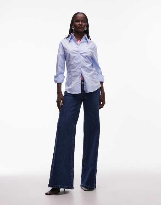 Abrand Jeans - 00 - Jeans a fondo ampio a vita molto bassa color blu indaco