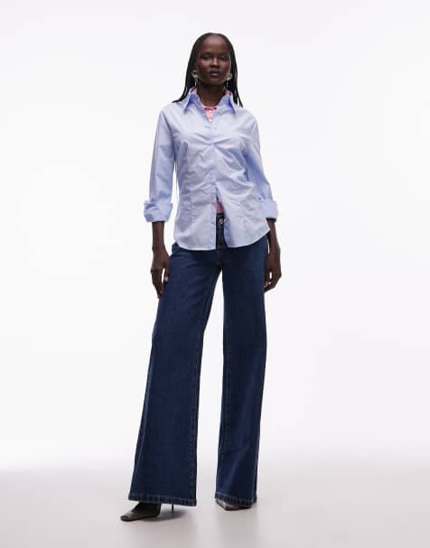 Abrand Jeans 00 super low rise wide leg jeans in indigo blue