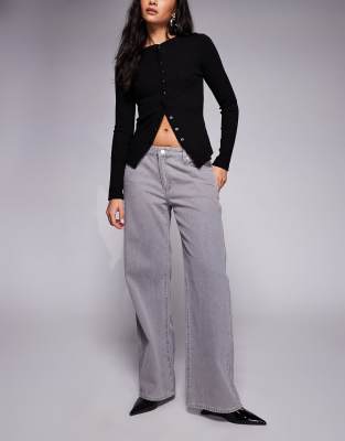 Abrand Jeans - 94 - Bequeme Jeans in Grau mit hohem Bund und weitem Bein