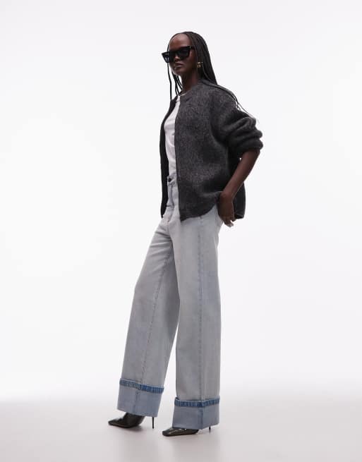 Abrand Jeans 94 high rise straight leg jeans with turn up in light blue, 2 of 5