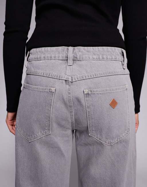 Abrand Jeans - 94 - Jeans comodi a vita alta con fondo ampio grigi, 4 di 5