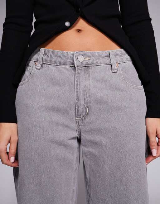 Abrand Jeans - 94 - Jeans comodi a vita alta con fondo ampio grigi, 5 di 5