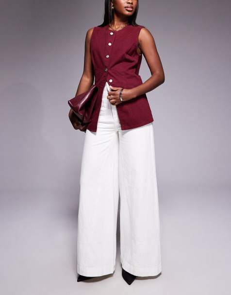 Abrand Jeans – 94 – Jeans in Weiß mit superweitem Schnitt - view 1