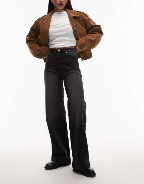 Abrand Jeans - 94 - Jeans met wijde pijpen en hoge taille in zwart met wassing - view 1