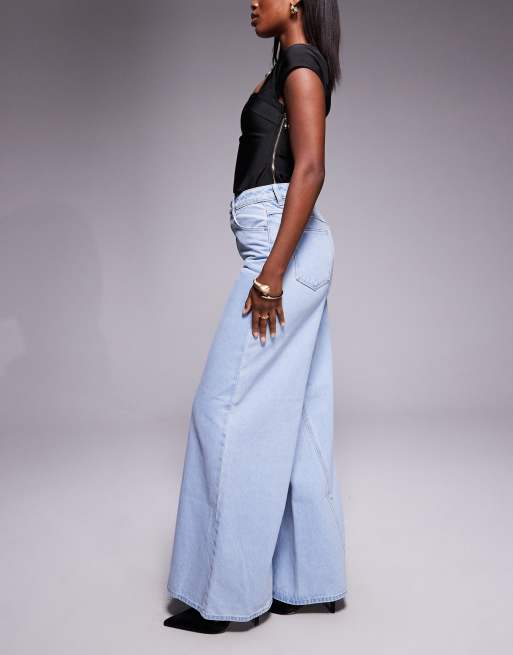 Abrand Jeans 94 super wide jeans in light wash, 3 of 5