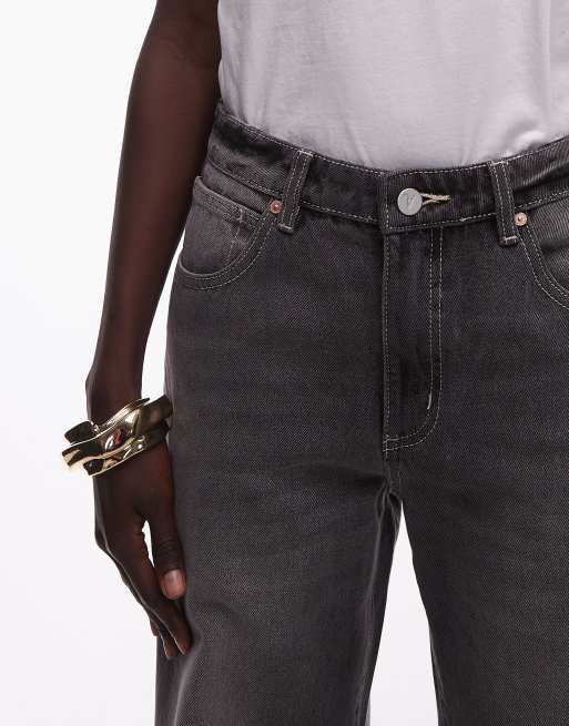 Abrand Jeans - 95 - Baggy jeans met halfhoge taille in grijs met wassing, 4 van 5