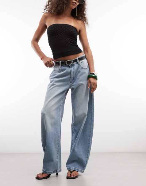 Abrand Jeans 95 barrel jeans met contrasterende stiksels in lichtblauw - view 1