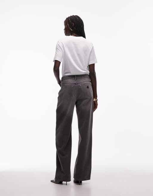 Abrand Jeans – 95 – Blekgrå, baggy jeans med medelhög midja, 3 av 5