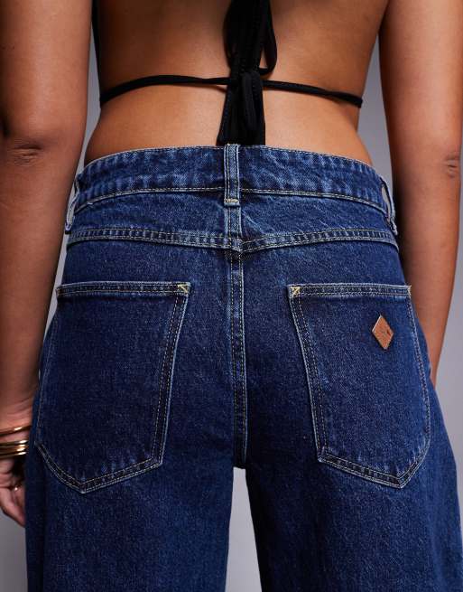 Abrand Jeans – 95 – Ciemnoniebieskie jeansy barrel ze średnim stanem, 5 z 5