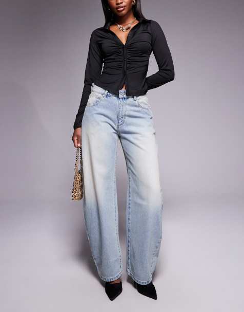 Abrand Jeans – 95 – Jasnoniebieskie jeansy barrel ze średnim stanem - view 1