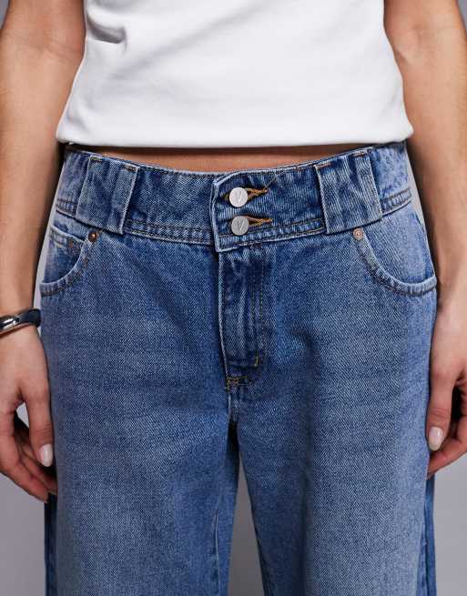 Abrand Jeans - 99 - Baggy jeans met lage taille in blauw, 4 van 5