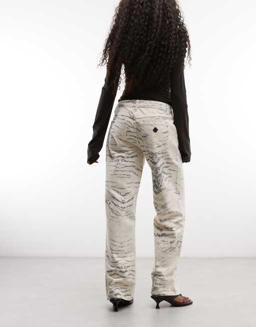 Abrand Jeans 99 Baggy-Jeans mit Creme-Zebraprint, 3 von 5
