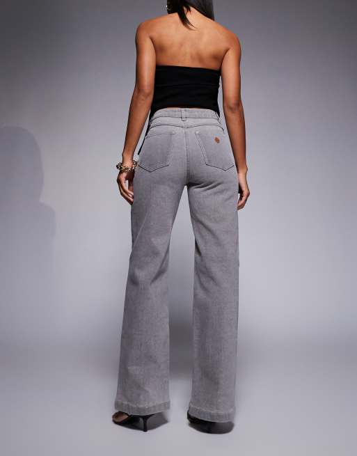 Abrand Jeans - 99 - Grå lavtaljede posede jeans, 3 af 5