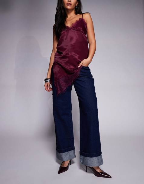 Abrand Jeans – 99 – Granatowe jeansy baggy z wywijanymi nogawkami - view 1