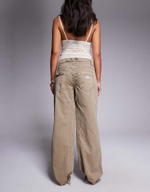 Abrand Jeans - 99 - Jean baggy taille basse style utilitaire - Fauve, 2 de 5
