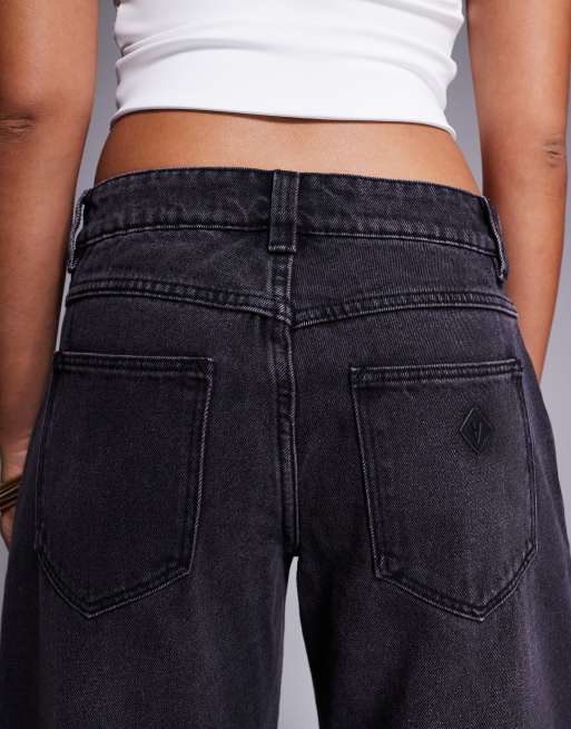 Abrand Jeans - 99 - Jeans met ballonpijpen en lage taille in zwarte wassing, 5 van 5