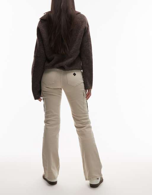 Abrand Jeans - 99 - Lavtaljede beige bootcut-jeans, 2 af 5